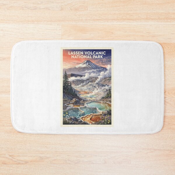 Item preview, Lassen Volcanic National Park California Vintage Watercolor Travel designed and sold by Teelogic.
