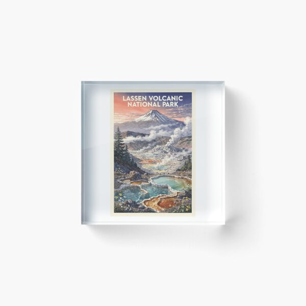 Item preview, Lassen Volcanic National Park California Vintage Watercolor Travel designed and sold by Teelogic.