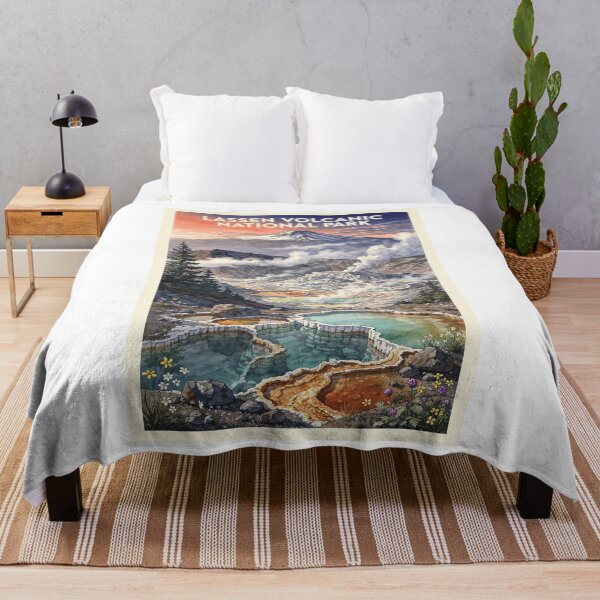 Item preview, Lassen Volcanic National Park California Vintage Watercolor Travel designed and sold by Teelogic.