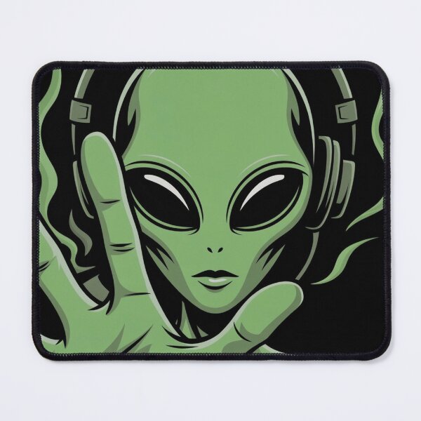 Item preview, Alien Vibes Retro Green Alien Headphones designed and sold by NatArtSA.