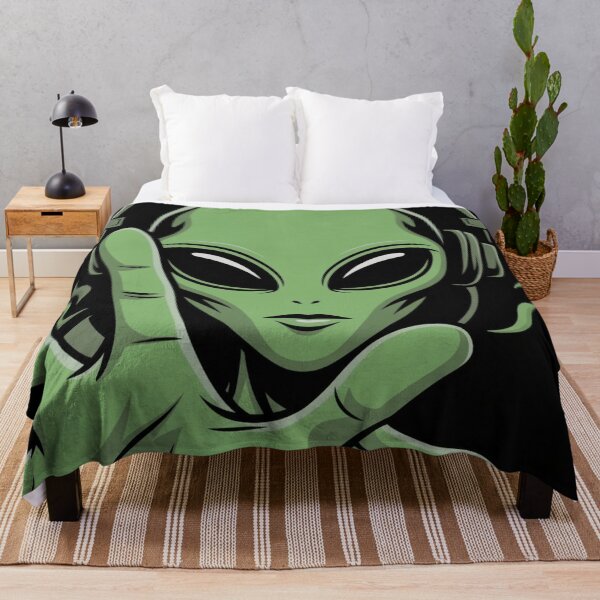 Item preview, Alien Vibes Retro Green Alien Headphones designed and sold by NatArtSA.