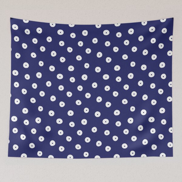 Item preview, Traditional Indigo Blue Eyelet Polka Dot Pattern designed and sold by ModdiesColors.