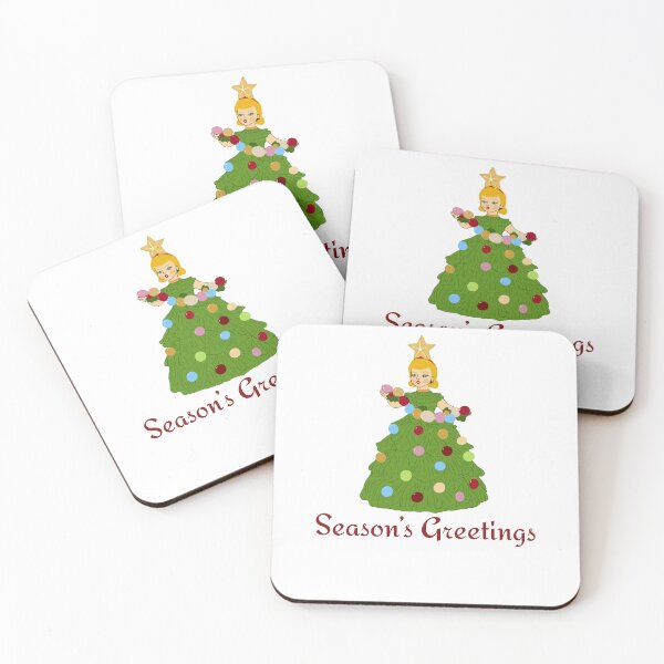 Item preview, Season's Greetings Christmas Tree Girl designed and sold by Adventure Girls Studio.