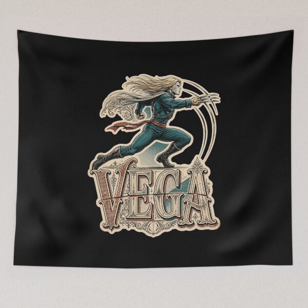 Item preview, Vega Street Fighter Design, Vega The Claw Artwork, Street Fighter Vega Graphic, Vega Fighting Game Art, Vega Claw, Flying Barcelona Attack, Arcade Gaming Gift, Capcom Fan Art designed and sold by Typologystudios.
