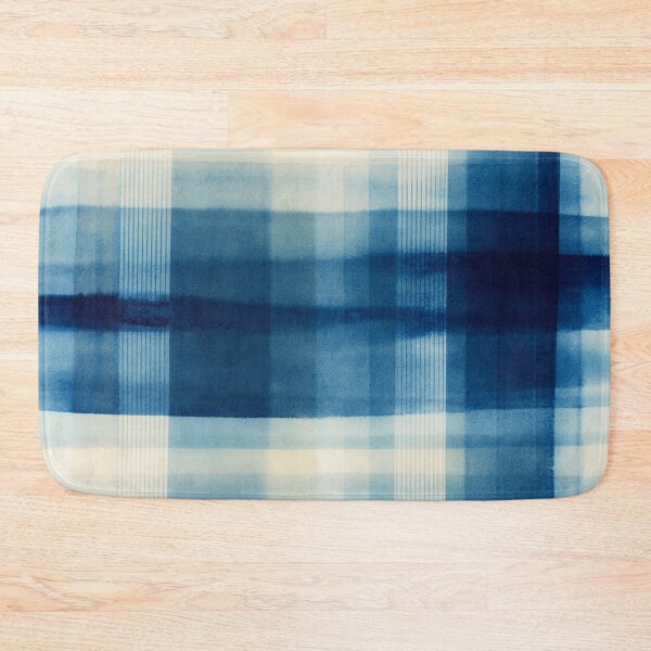 Item preview, Indigo Coastal Plaid Quiet Luxury Pattern designed and sold by trajeado14.