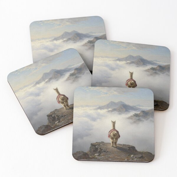 Item preview, Wanderer above the sea of fog llama designed and sold by WildArtIT.