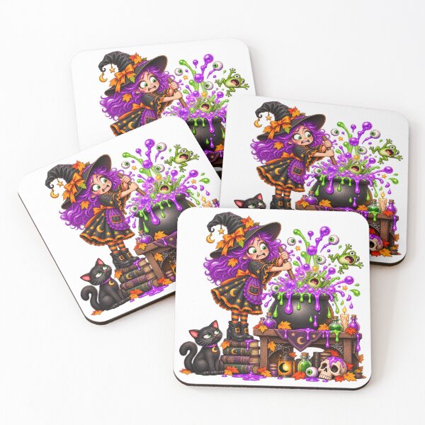 Item preview, Cauldron Chaos – Cute Witch & Black Cat Halloween designed and sold by The Cutting Room.