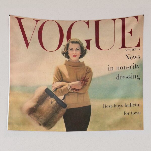 Item preview, Vogue Magazine Cover Vintage Girls Ladies Women Wall Art Poster Print Tee Cushion Mug Shirt designed and sold by Cool Robot Bro..