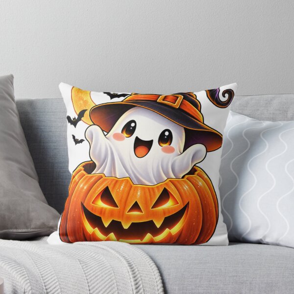 Aperçu de l'œuvre Cute Halloween Ghost Pumpkin Witch créée et vendue par RAYOUS.