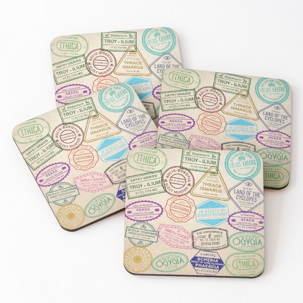 Item preview, Odyssey Passport Stamps Greek Mythology Journey Aesthetic designed and sold by Zibaldone Design.