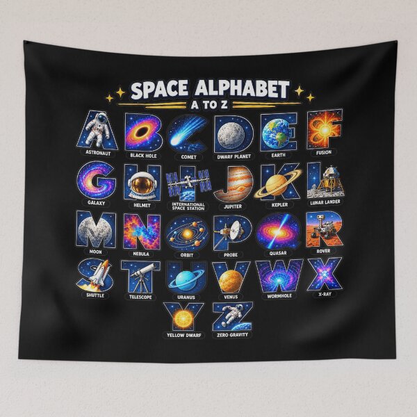Item preview, Space Alphabet A to Z Astronomy Space Lover Design designed and sold by NoetherSym.