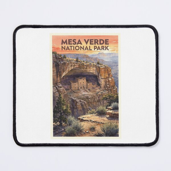 Item preview, Mesa Verde National Park Colorado Vintage Watercolor Travel designed and sold by Teelogic.