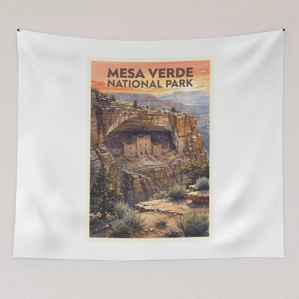 Item preview, Mesa Verde National Park Colorado Vintage Watercolor Travel designed and sold by Teelogic.