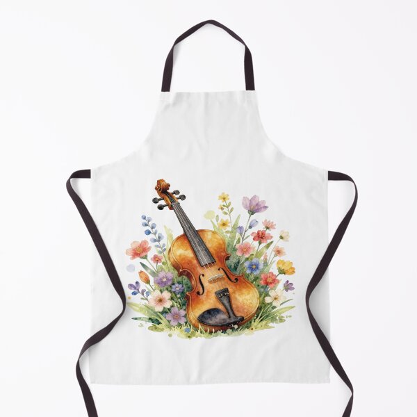 Item preview, Watercolor violin with wildflowers designed and sold by WildArtIT.
