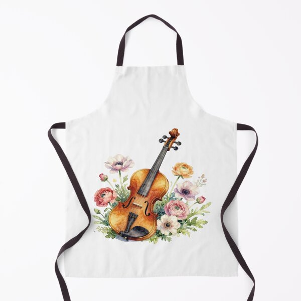 Item preview, Watercolor violin with wildflowers 2 designed and sold by WildArtIT.