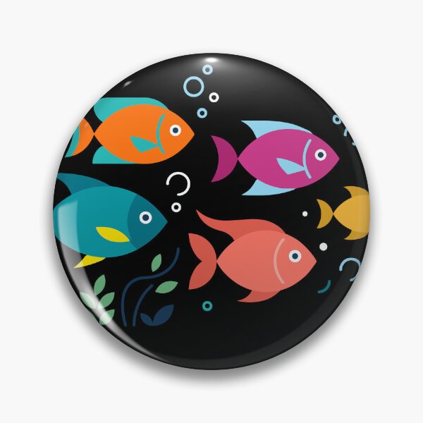 Item preview, Colorful Tropical Fish Design with Underwater Bubbles and Plants designed and sold by ElegantOutlines.