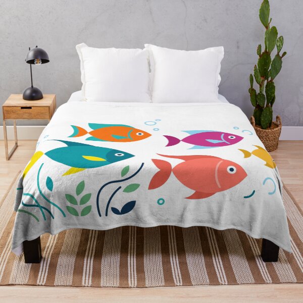 Item preview, Colorful Tropical Fish Design with Underwater Bubbles and Plants designed and sold by ElegantOutlines.