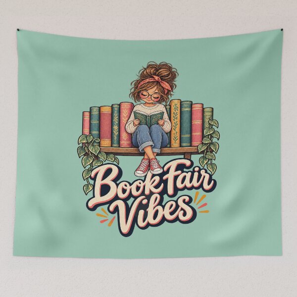 Item preview, Book Fair Vibes – Cute Bookworm Girl Reading. designed and sold by Endless7Art.