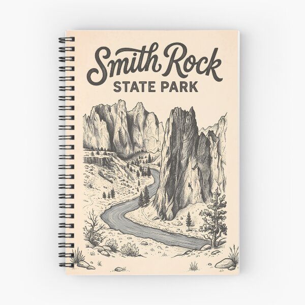 Item preview, Smith Rock State Park Vintage Travel Poster Oregon Climbing Art designed and sold by Wild Places Paper Co..
