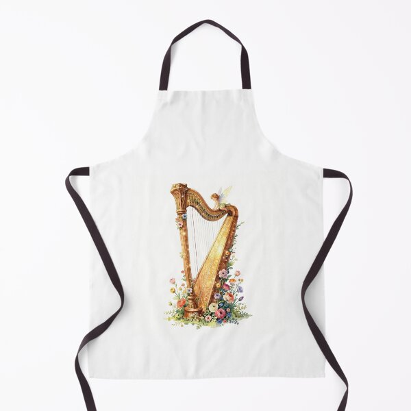Item preview, Watercolor harp with fairy and flowers designed and sold by WildArtIT.