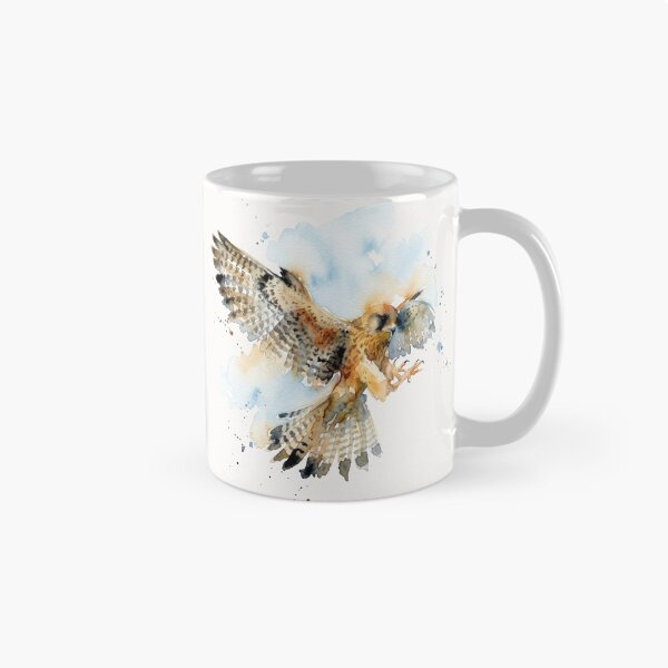 Item preview, Swooping Kestrel Falcon Watercolor Bird Art designed and sold by caracatita75.