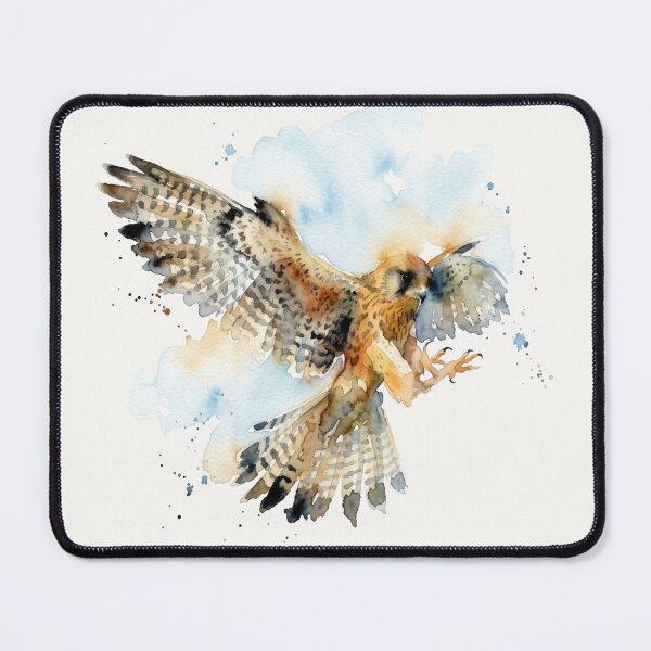 Item preview, Swooping Kestrel Falcon Watercolor Bird Art designed and sold by caracatita75.