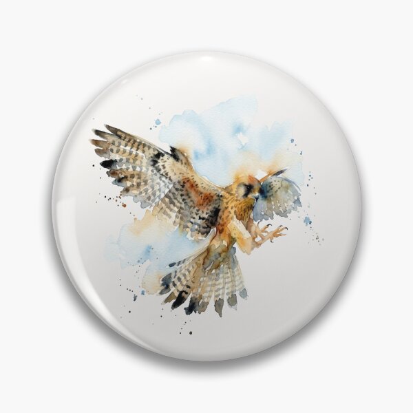 Item preview, Swooping Kestrel Falcon Watercolor Bird Art designed and sold by caracatita75.