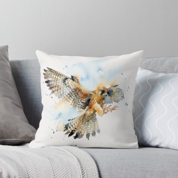 Item preview, Swooping Kestrel Falcon Watercolor Bird Art designed and sold by caracatita75.
