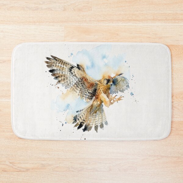Item preview, Swooping Kestrel Falcon Watercolor Bird Art designed and sold by caracatita75.
