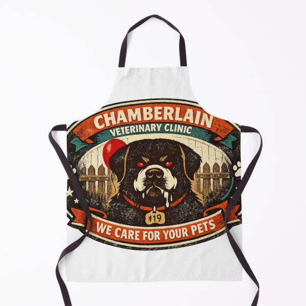 Item preview, Chamberlain Veterinary Clinic – Cujo Inspired Retro Horror Badge designed and sold by Shadowframe Studios.