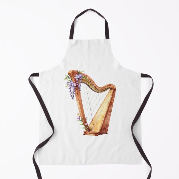 Item preview, Watercolor harp with wisteria flowers designed and sold by WildArtIT.