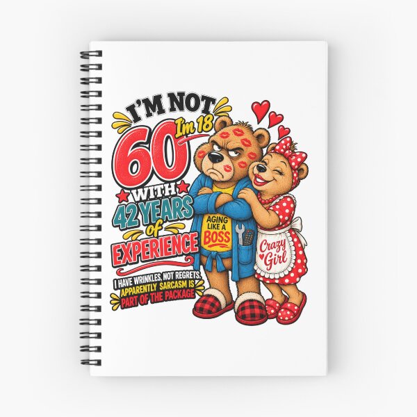 Item preview, I’m Not 60 – 18 With 42 Years Experience | Funny Grumpy Bear Birthday designed and sold by CrazyGirlllc.