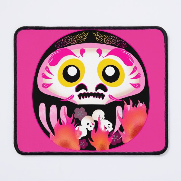 Item preview, Pink Skull Daruma Doll Japanese Yokai designed and sold by momolaart.