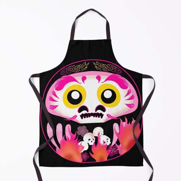 Item preview, Pink Skull Daruma Doll Japanese Yokai designed and sold by momolaart.