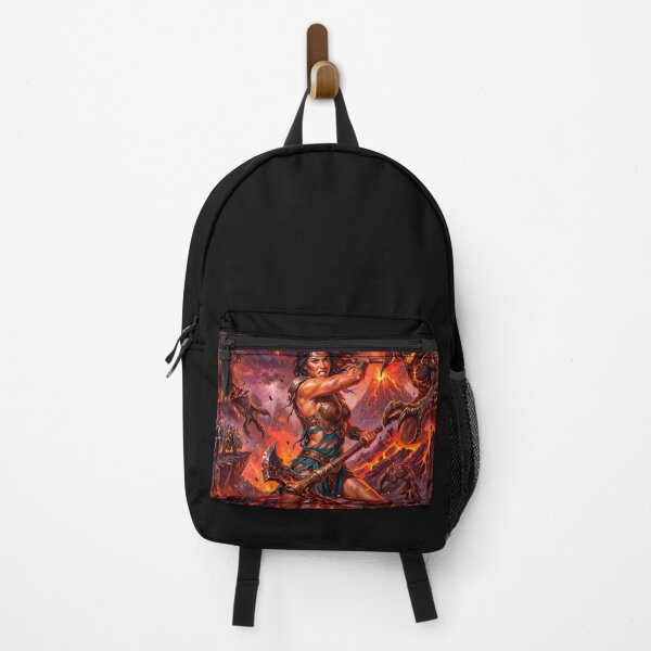 Item preview, Epic Fantasy Warrior vs Demon – Apocalyptic Hellscape Battle Art designed and sold by VALKYRAART53.