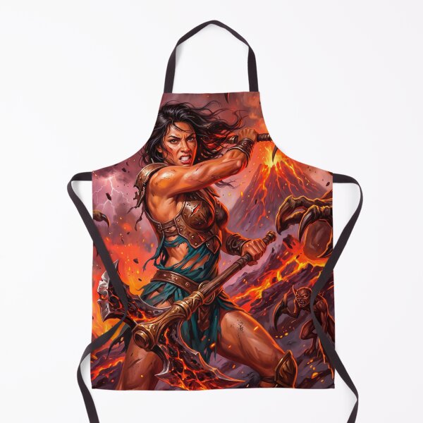 Item preview, Epic Fantasy Warrior vs Demon – Apocalyptic Hellscape Battle Art designed and sold by VALKYRAART53.