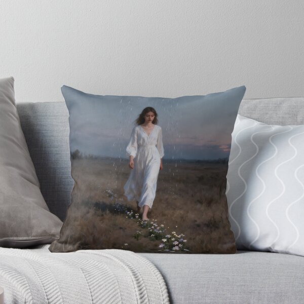Item preview, Sorrow Into Beauty Art Print | Woman With Rain Cloud & Wildflowers | Healing Fine Art designed and sold by stylishdzign.