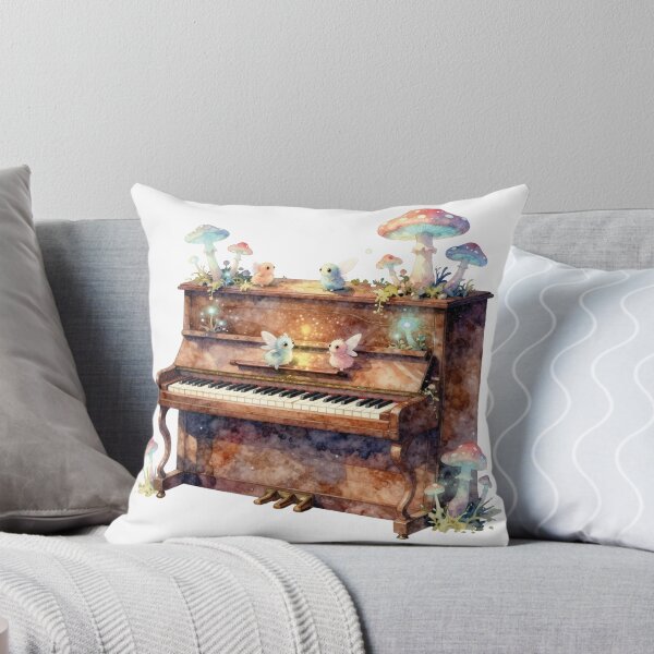 Item preview, Watercolor piano with magical fairies and mushrooms designed and sold by WildArtIT.