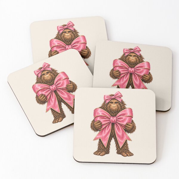 Item preview, Sasquatch With Giant Pink Bow – Christmas Bigfoot designed and sold by SimplyJamee.