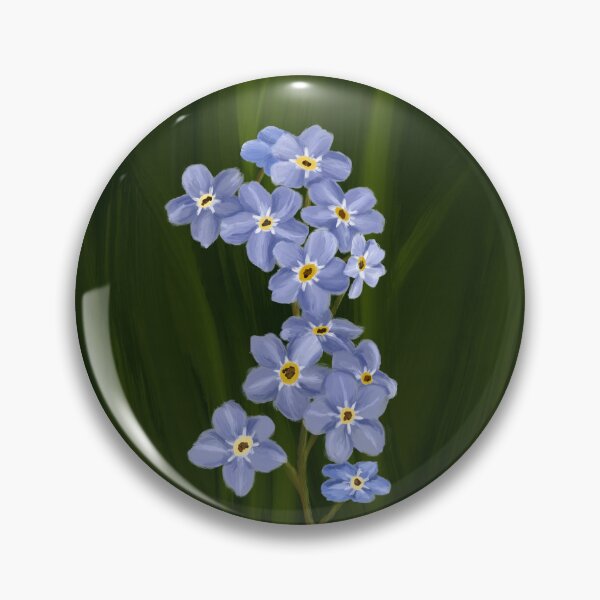 Item preview, Delicate Blue flowers - forget me not - oil art  designed and sold by moteemade.