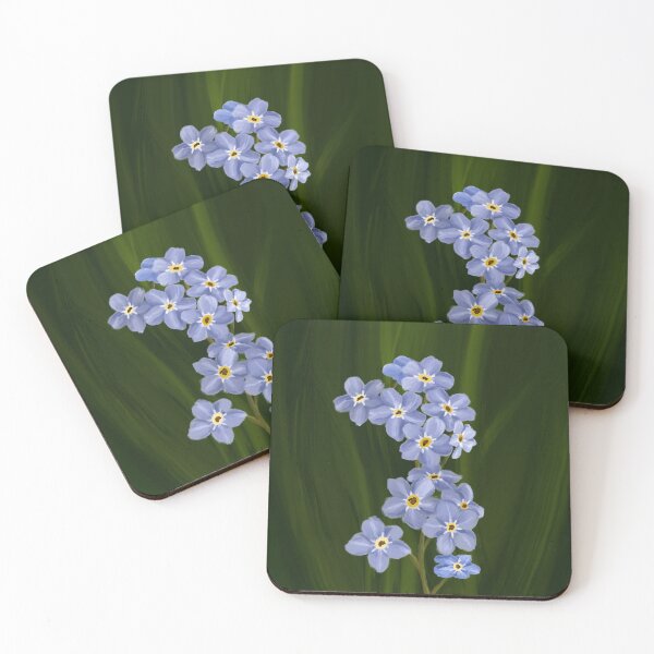 Item preview, Delicate Blue flowers - forget me not - oil art  designed and sold by moteemade.