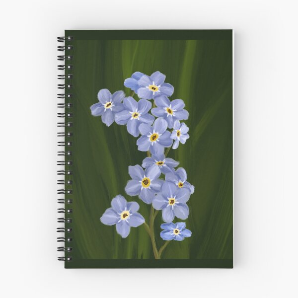 Item preview, Delicate Blue flowers - forget me not - oil art  designed and sold by moteemade.