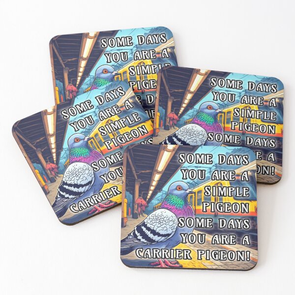 Item preview, Funny Colorful Meme of Retro Carrier Pigeon on Train Platform Quote. designed and sold by Giulivo Store Graphic.