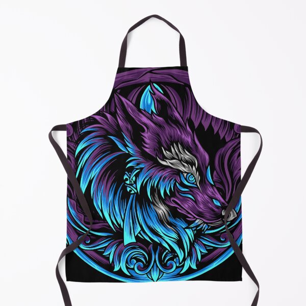 Item preview, Neon Mystic Wolf: Ornate Purple & Cyan Fantasy Art. designed and sold by theunifystore.