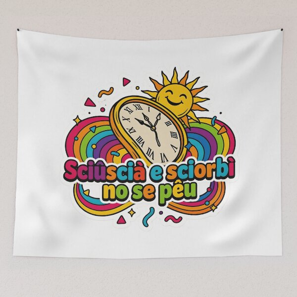 Item preview, Funny Genoese Sayings Retro Sun Clock designed and sold by ManuMax93.