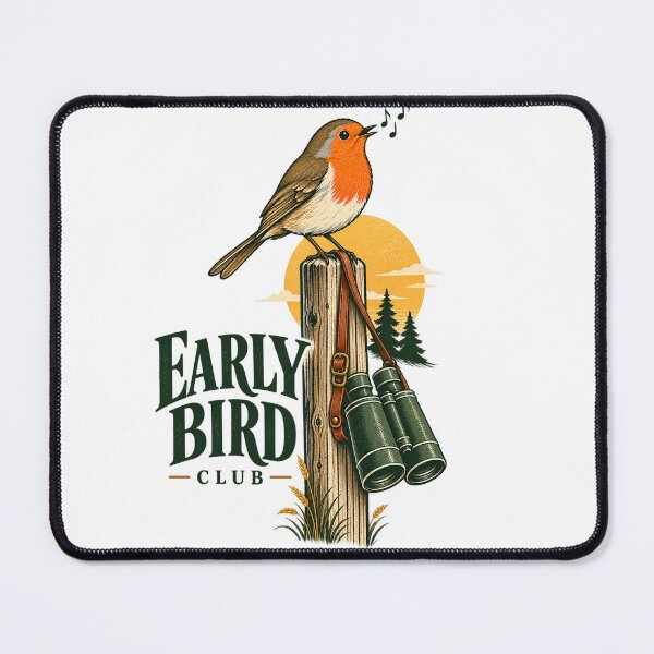 Item preview, Early Bird Club Vintage Birdwatching Binoculars designed and sold by Crafted.ink.