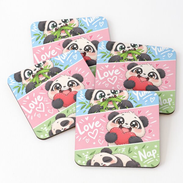 Item preview, Manic Kawaii Panda Triptych designed and sold by Pure Craft.