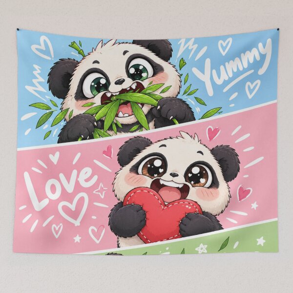 Item preview, Manic Kawaii Panda Triptych designed and sold by Pure Craft.