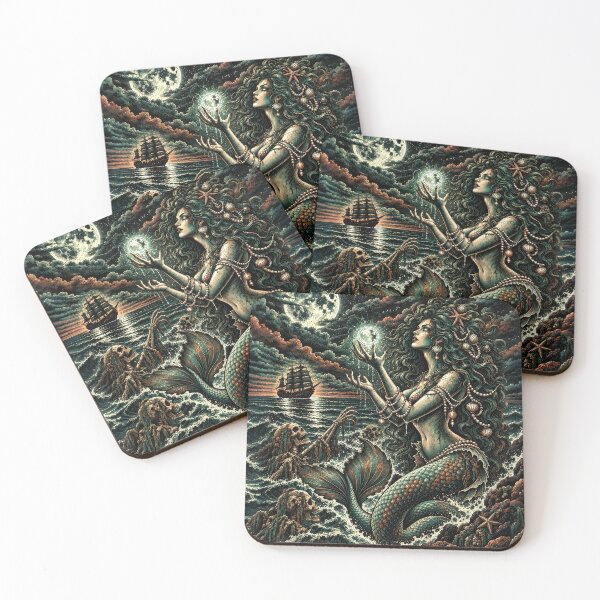 Item preview, Siren’s Cove – Dark Mermaid Nautical Horror Art designed and sold by monstermangraphic.