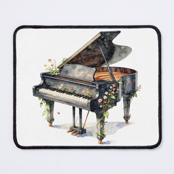 Item preview, Watercolor grand piano with wildflowers designed and sold by WildArtIT.